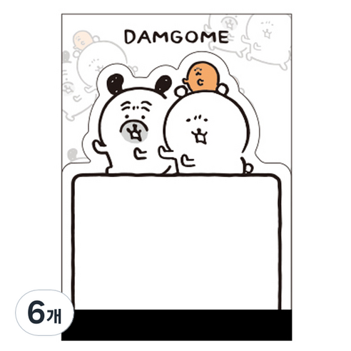플라잉웨일즈 담곰이 듀얼 메모지, 파워업, 1개입, 6개
