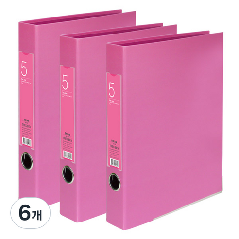 드림산업 레일바인더 5cm, 분홍, 6개