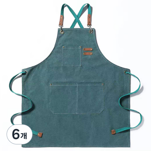 금깨비 바리스타 앞치마, 그린, 6개