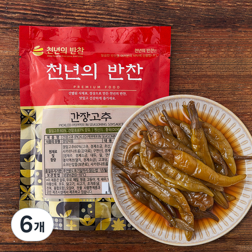 천년의반찬 간장고추, 300g, 6개