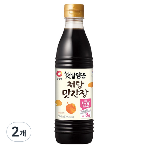 햇살담은 청정원 저당 맛간장, 2개, 500ml