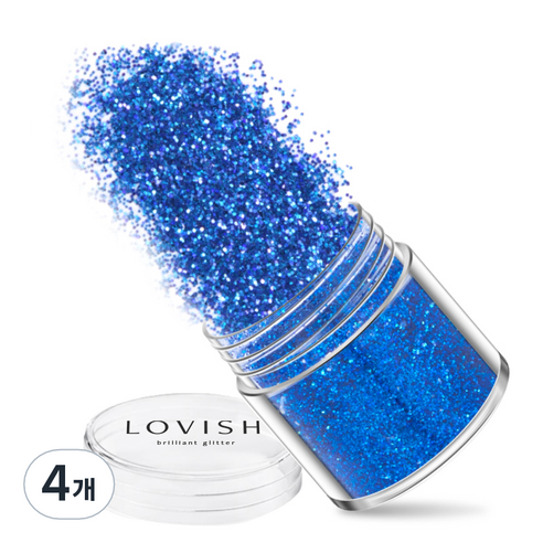 러비쉬 프리미엄 네일 글리터 10g, LVS-030 사파이어, 4개