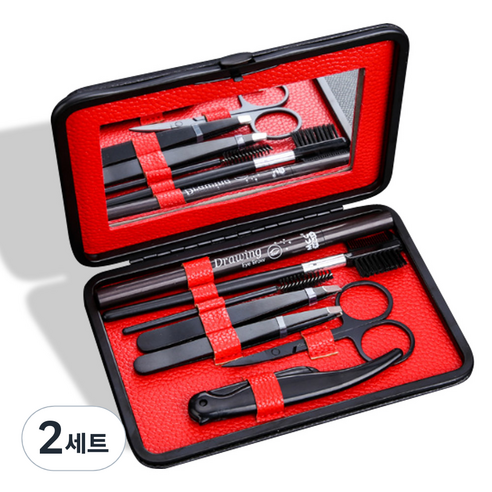 라무어 남자 눈썹 정리 7종세트, 블랙 + 레드, 2세트