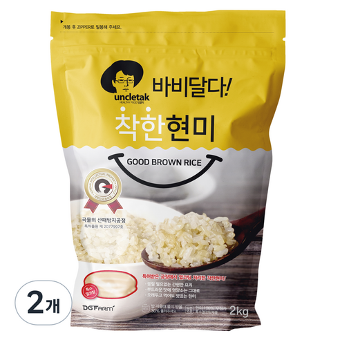 엉클탁 바비달다 착한 현미, 2kg, 2개