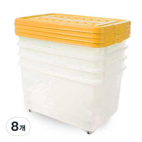 주연화학 멀티리빙박스, 오렌지, 38L, 8개