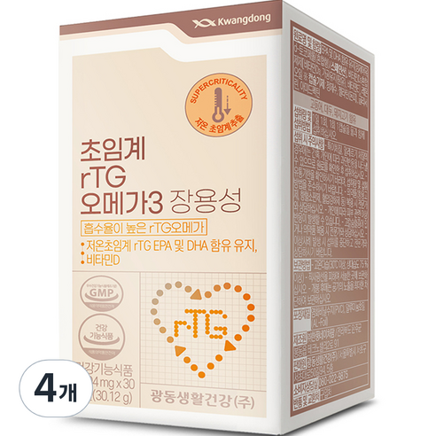 광동 초임계 RTG 오메가3 30.12g, 30정, 4개