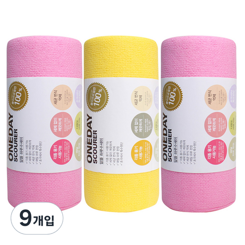 크로바몰 알뜰 하루수세미 60매, 9개입, 랜덤 발송