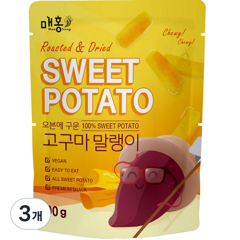 자연다움 오븐에 구운 고구마 말랭이, 3개, 90g