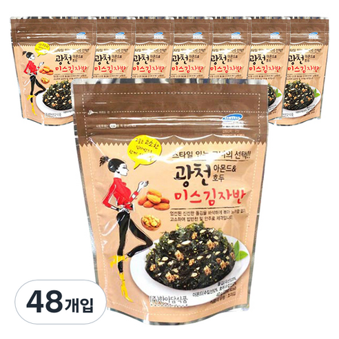 광천 아몬드 & 호두 미스김자반, 48개, 40g