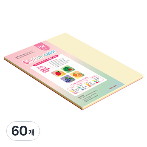 종이문화 SS 스타일리쉬 시즌 두꺼운 혼합색지 205g 02 Summer, 60개, B4
