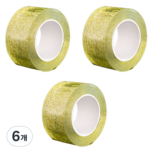 알로데 스팽글 버블 양면테이프 2cm x 5m, TYPE01 옐로우, 6개