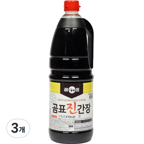 곰표 진간장, 1.7L, 3개