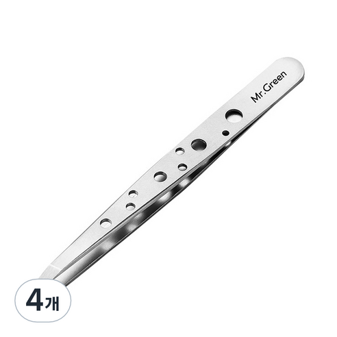 미스터그린 스텐 미끄럼방지 족집게 MR2155, 혼합색상, 4개