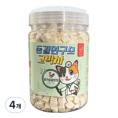 펫츠아일랜드 고양이 동결연구소 고박사 건조 사료, 닭가슴살, 200g, 4개