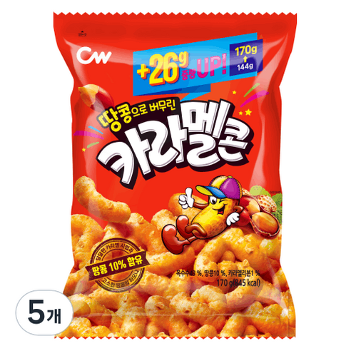 청우식품 땅콩으로 버무린 카라멜콘, 170g, 5개