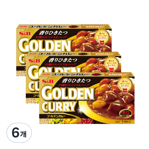 에스엔비 골든 고형 카레 매운맛, 198g, 6개