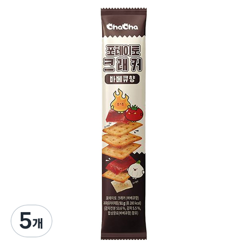 챠챠 포테이토 크래커 바베큐향, 5개, 51g