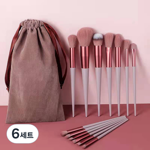 뽀대난다 메이크업 브러쉬13종 세트, 6세트, 피치