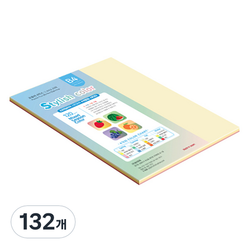 종이문화 스타일리쉬 얇은 혼합색지 120g 02 SS Summer, 132개, B4