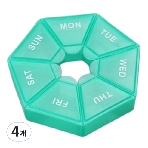 씨에스소울 여행용 데일리 알약 케이스 민트, 4개
