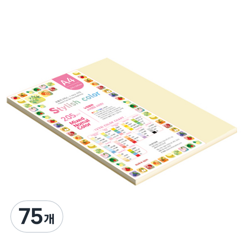 종이문화 SN 스타일리쉬 노멀 두꺼운 혼합색지 205g 11 Natural Tone, 75개, A4