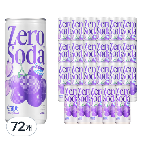 클룹 제로소다 포도, 250ml, 72개