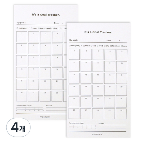 페이퍼리안 골 트랙커 30일용 4p, 화이트, 4개