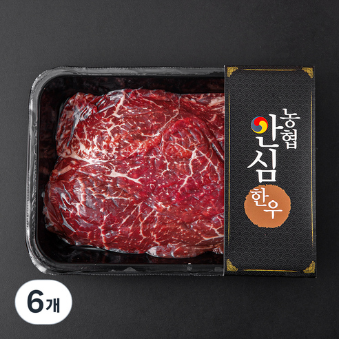 농협안심한우 1등급 정육 불고기용 (냉장), 600g, 6개