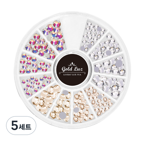 골드루쓰 원형 평스톤 세트, AB오팔골드, 5세트