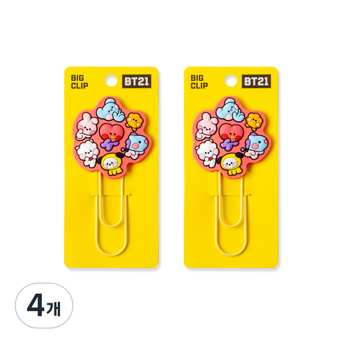 BT21 미니니 빅클립 3탄 옐로, 1개입, 4개