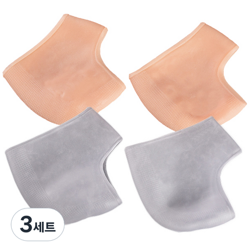 라이프플러스 실리콘 뒤꿈치 보호패드 C21A 혼합 구멍없는 두꺼운 패드 살색 2p + 흰색 2p, 3세트
