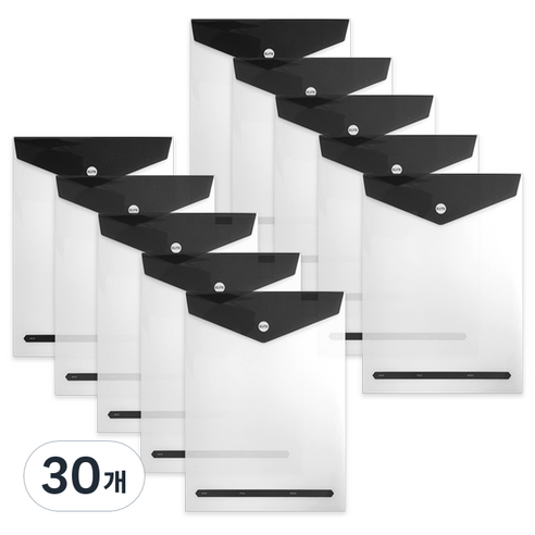 투영디자인 세로봉투 엘리트 파일, 블랙(랜덤발송), 30개