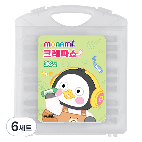 모나미 펭수 크레파스 36종 세트, 36색, 6세트