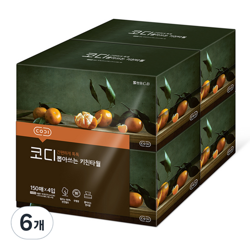 코디 뽑아쓰는 키친타월 150매, 150개입, 24개