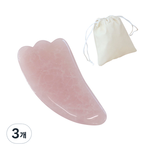 호스커스 로즈쿼츠 괄사 도구 + 보관파우치, 3개, 날개