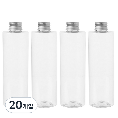 병도매닷컴 AC250 투명 음료용기 알루미늄 실버캡, 250ml, 20개입