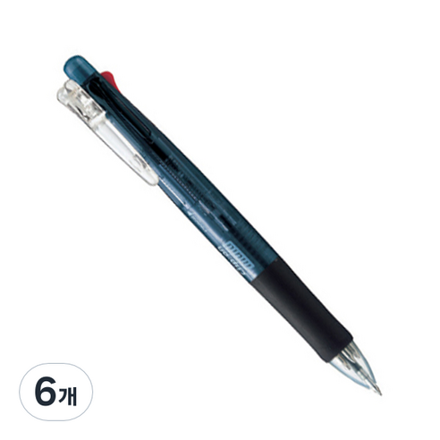 제브라 볼샤 클립온 멀티펜 4색 볼펜 0.7mm + 샤프 0.5mm B4SA1, 블랙, 6개