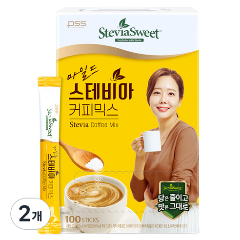 펄세스 소유진 마일드 스테비아 커피믹스 대용량, 9.5g, 100개입, 2개