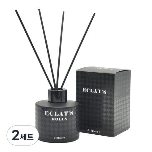 에클라스 프리미엄 블랙 방향제 100ml + 리드스틱 4p 세트, 클린 런드리, 2세트