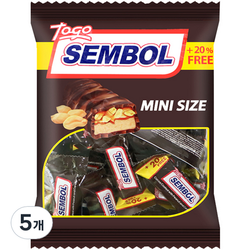 토고 셈볼 미니 누가 초코바, 500g, 5개