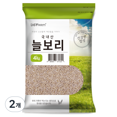 대구농산 국산 늘보리쌀, 4kg, 2개