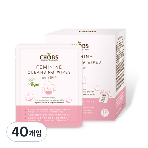 찹스 순한 청결티슈, 5g, 40개입