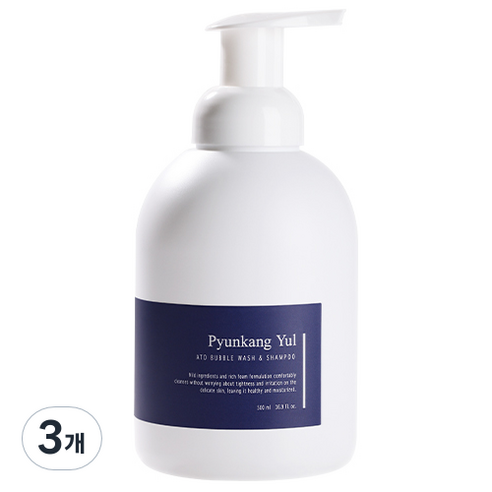 편강율 유아용 아토 버블 워시앤샴푸, 500ml, 3개