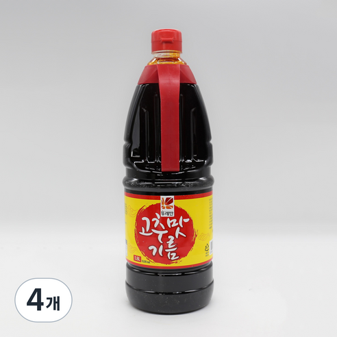 뚜레반 고추맛 기름, 4개, 1.8L