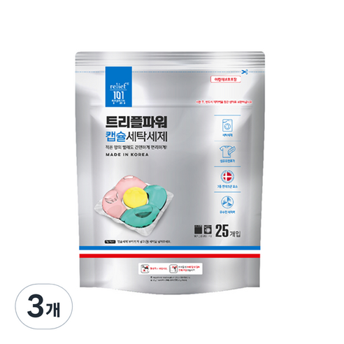릴리프일공일 트리플파워 캡슐세제, 3개, 25개입