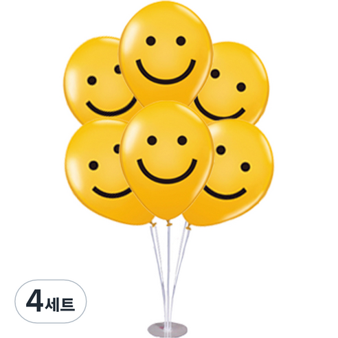 미미파티 생일 파티 스마일 풍선 멀티 스탠드 세트, 올스마일, 4세트