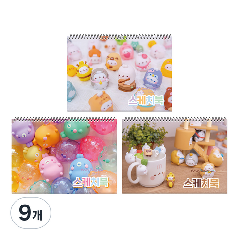동아피엠에스 몰랑이 두툼 미술용 스케치북 랜덤 발송, 346 x 247 mm, 30매, 9개