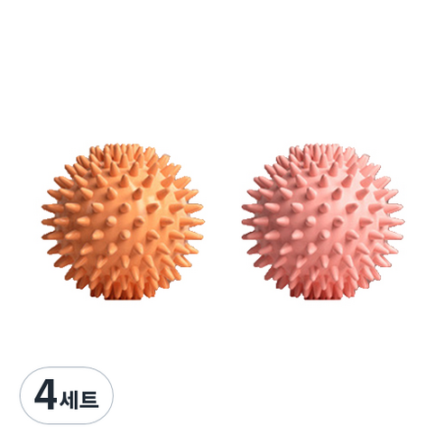 작지만 옹골찬 마사지 고슴도치 요가볼 2종 세트, 4세트, 오렌지 + 핑크