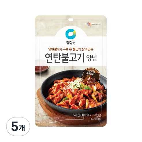 청정원 연탄불고기양념, 140g, 5개