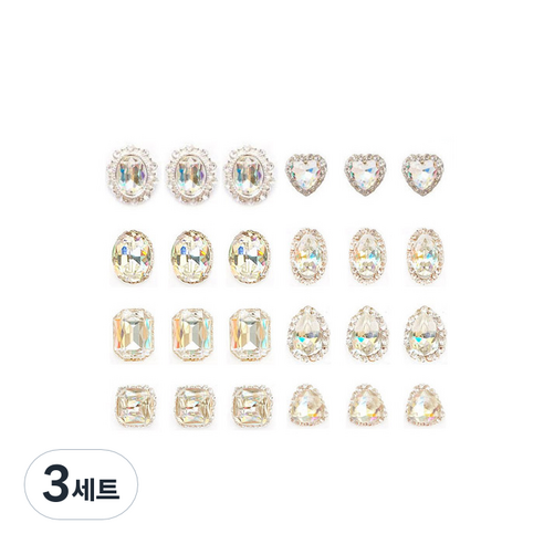 퍼니네일 쥬얼리 네일파츠 24종세트, 3세트, KN-P1021